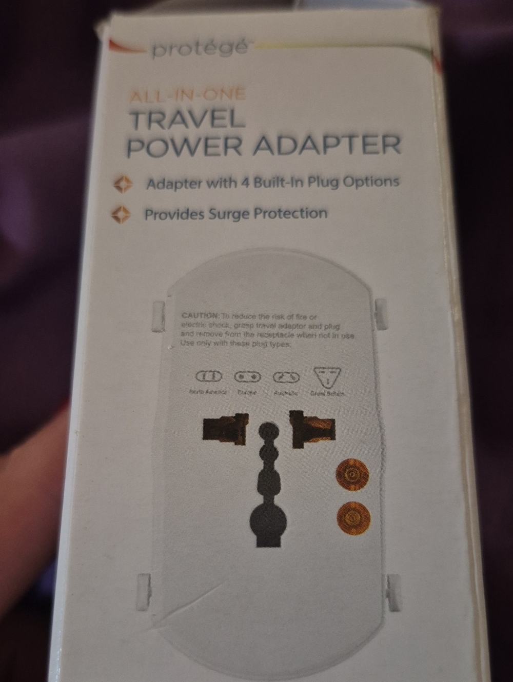 White All-in-One Travel Power Adapter with Surge Protection